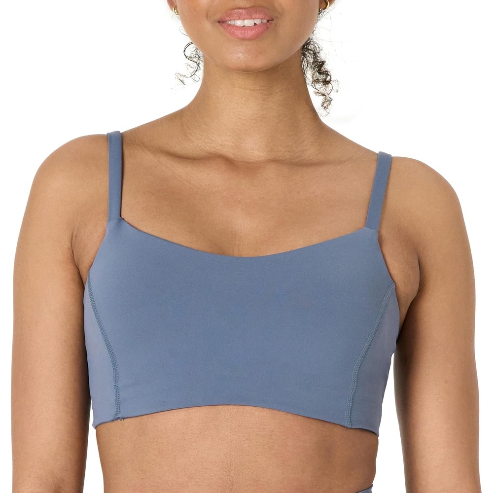 image:imageAmazon Essentials Womens Active FormFlex Buttery Soft Light Support Sports Bra Removable Cups Breathable Moisture WickingSlate Grey