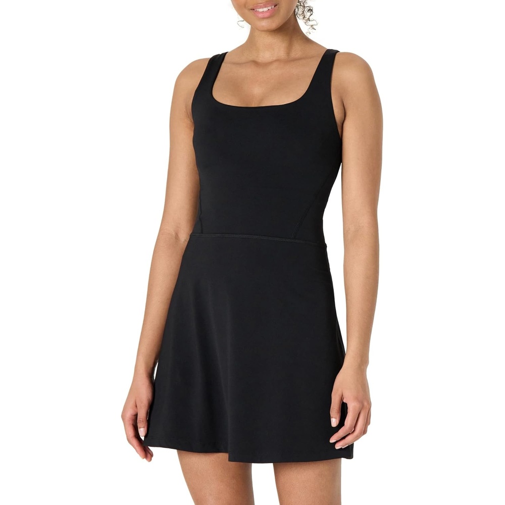 image:imageAmazon Essentials Womens Active FormFlex Buttery Soft Long Tennis DressBlack