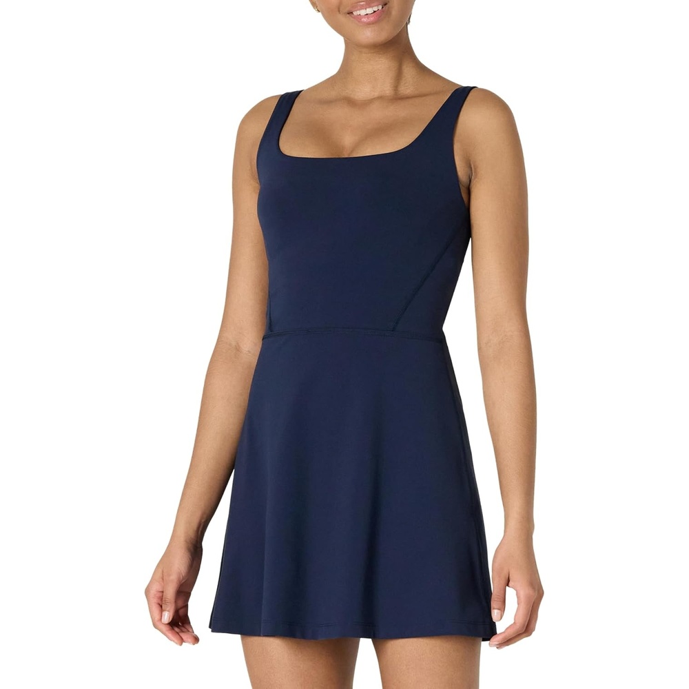 image:imageAmazon Essentials Womens Active FormFlex Buttery Soft Long Tennis DressNavy