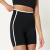 Amazon Essentials Women’s Active FormFlex Buttery Soft High Waist 7″ Yoga Biker Shorts(Black / White)