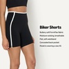 Amazon Essentials Women’s Active FormFlex Buttery Soft High Waist 7″ Yoga Biker Shorts(Black / White)