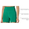 Amazon Essentials Women’s Active FormFlex Buttery Soft High Waist 7″ Yoga Biker Shorts(Emerald Green)
