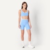 Amazon Essentials Women’s Active FormFlex Buttery Soft High Waist 7″ Yoga Biker Shorts(Light Blue/White)