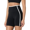 Amazon Essentials Women’s Active FormFlex Buttery Soft High Waist 7″ Yoga Biker Shorts(Black / White)