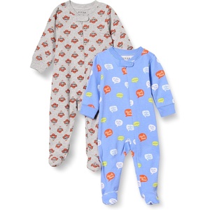 Amazon Essentials Disney | Marvel | Star Wars Unisex Babies’ Cotton Footed Sleep and Play – Discontinued Colors, Multipacks(Toy Story Play Nice)