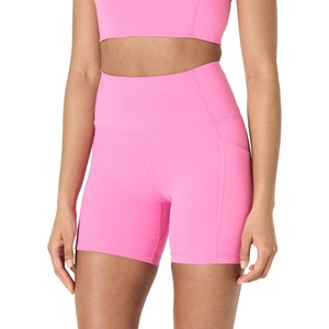 Amazon Essentials Women’s Active FormFlex Buttery Soft High Waist 7″ Yoga Biker Shorts(Pink)