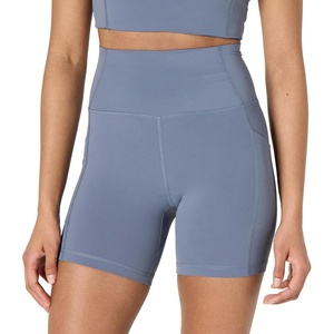Amazon Essentials Women’s Active FormFlex Buttery Soft High Waist 7″ Yoga Biker Shorts(Slate Grey)