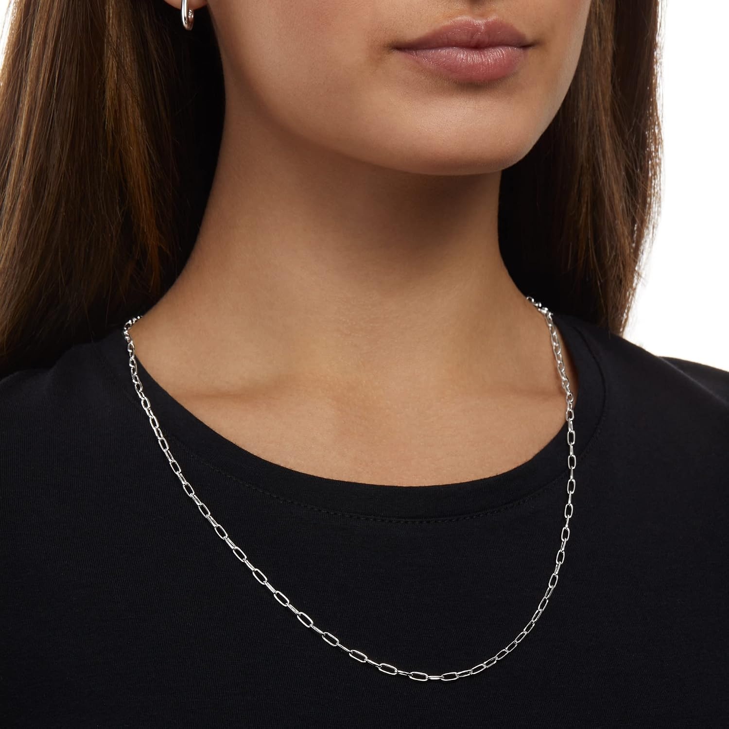 image:imageAmazon Essentials 14K Gold Plated Paperclip Chain NecklaceSilver