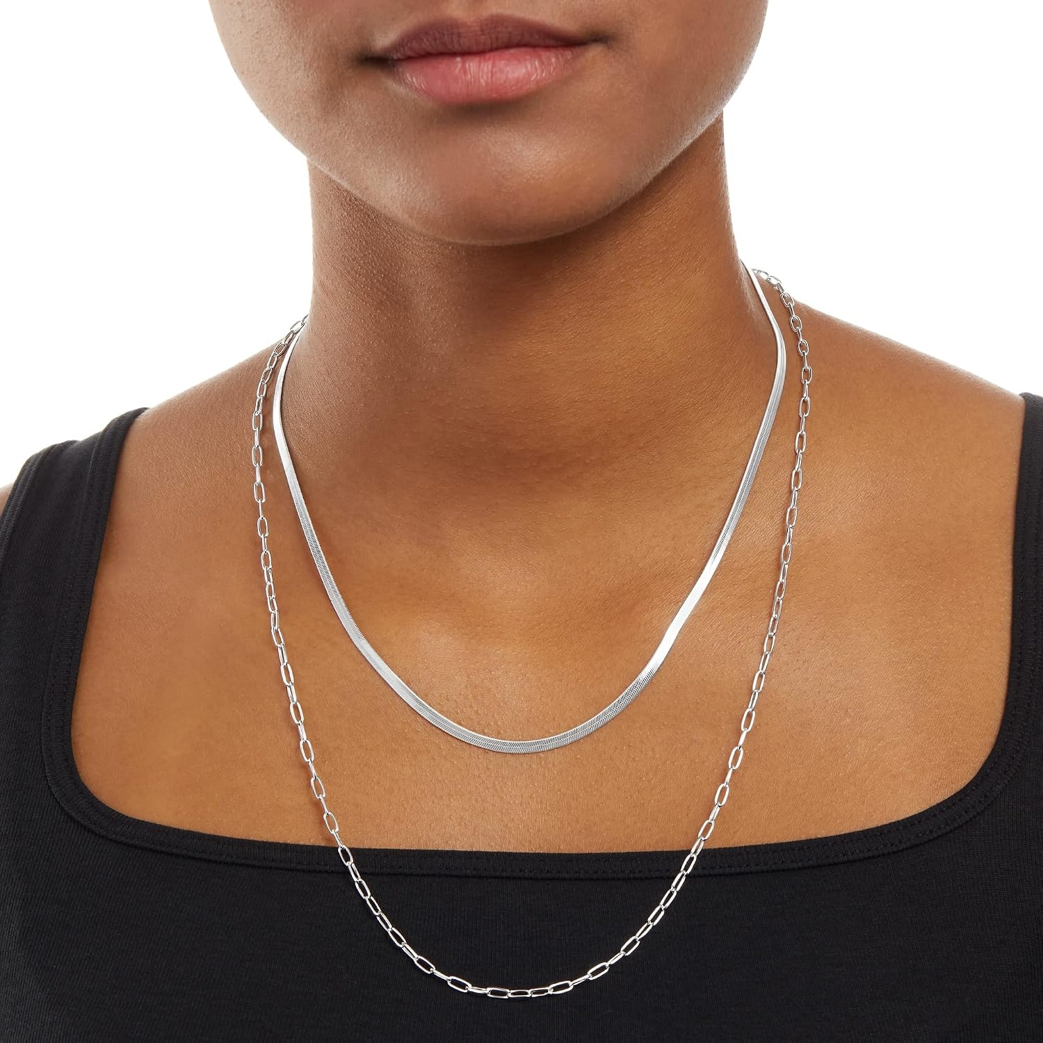 image:imageAmazon Essentials 14K Gold Plated Paperclip Chain NecklaceSilver