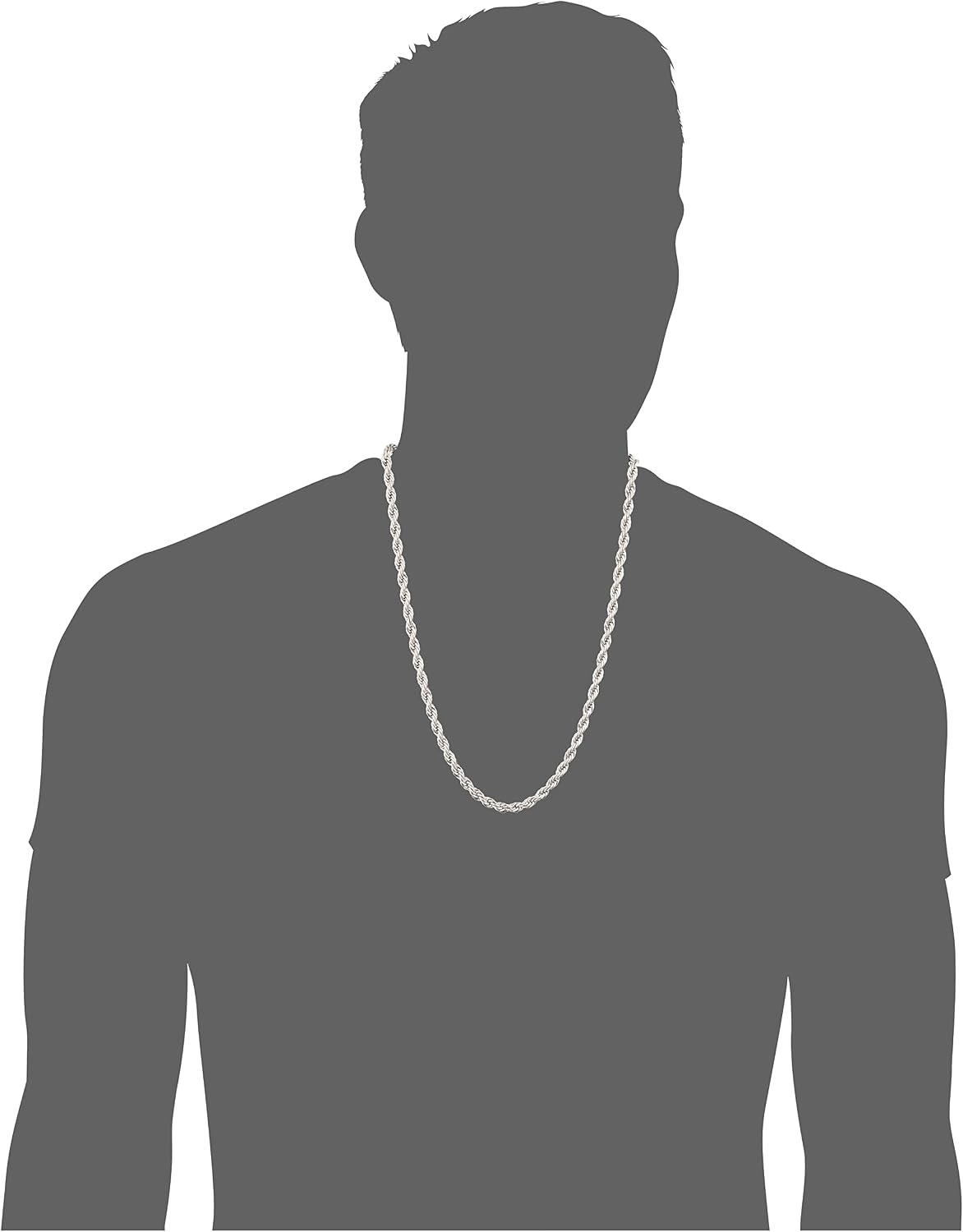 image:imageAmazon Essentials Stainless Steel 6MM Rope Chain Necklace 24