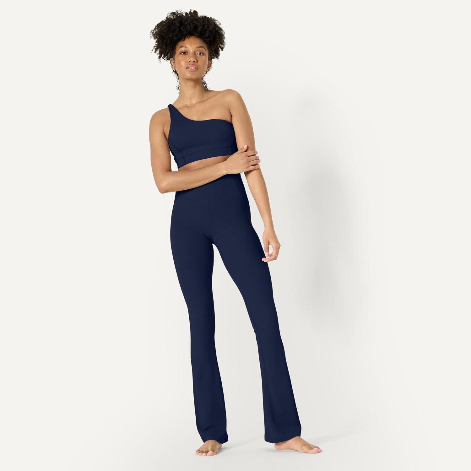 image:imageAmazon Essentials Womens Active FormFlex Buttery Soft Flared Leggings High Waist Bootcut Yoga Pants 315 InseamNavy