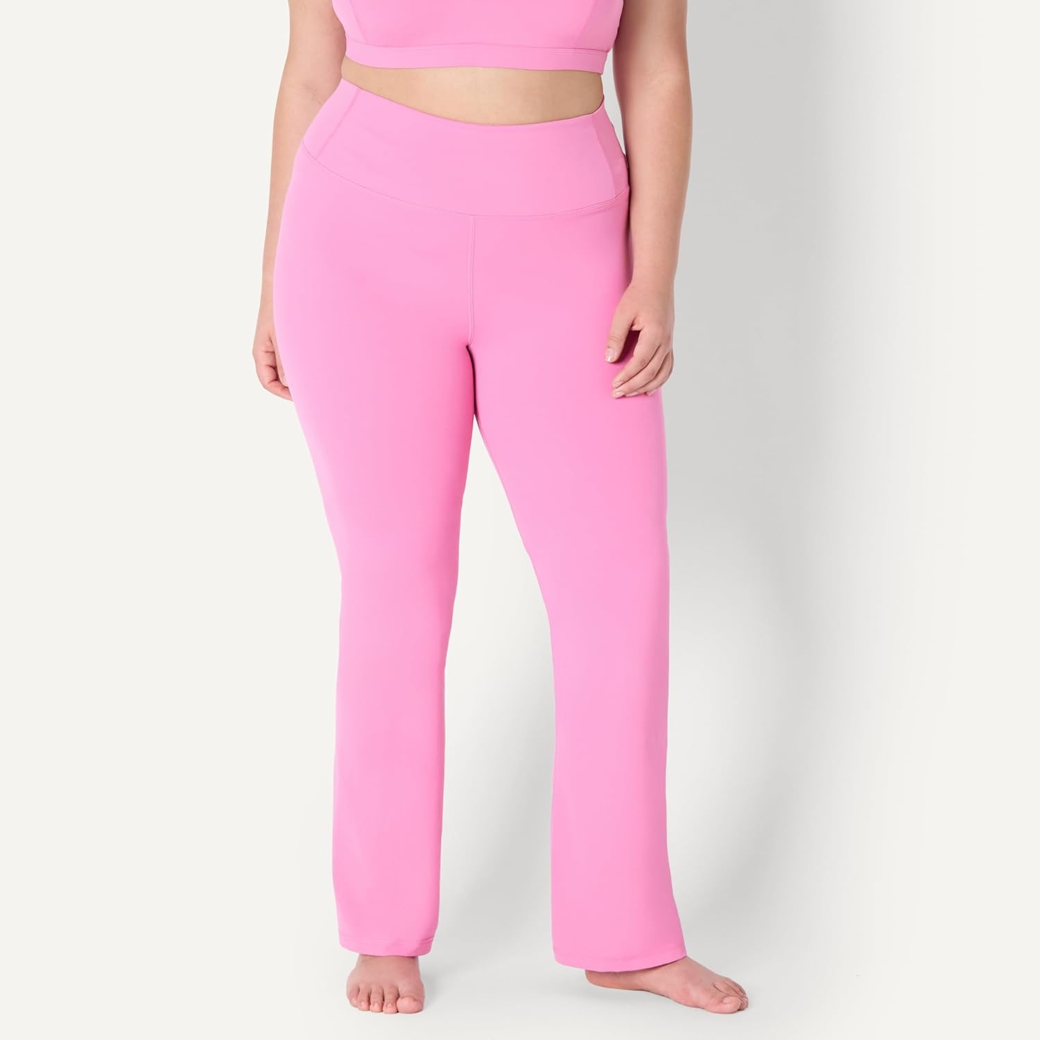 image:imageAmazon Essentials Womens Active FormFlex Buttery Soft Flared Leggings High Waist Bootcut Yoga Pants 315 InseamPink