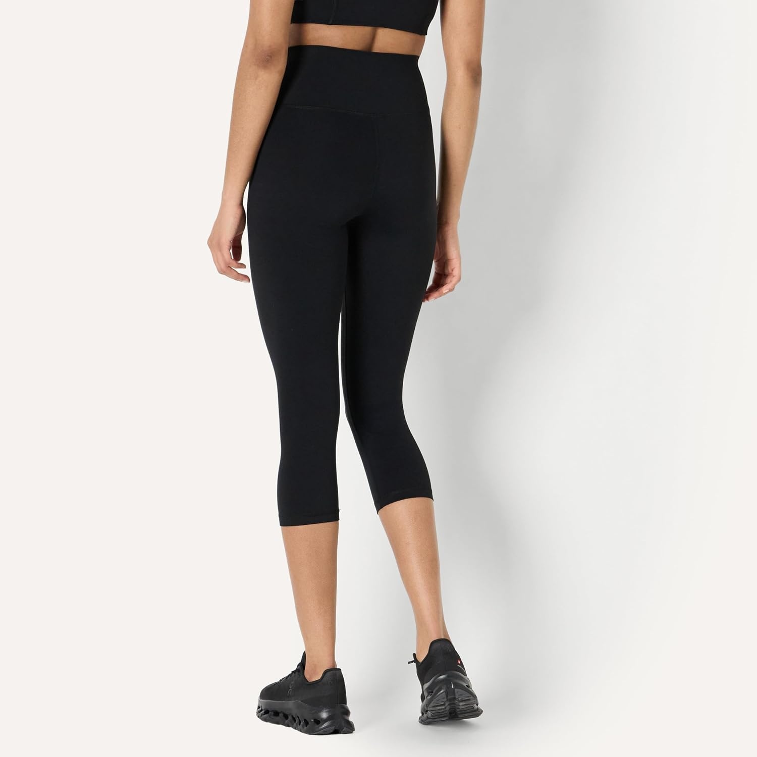 image:imageAmazon Essentials Womens Active FormFlex Buttery Soft High Waist Capri Yoga Workout LeggingsBlack
