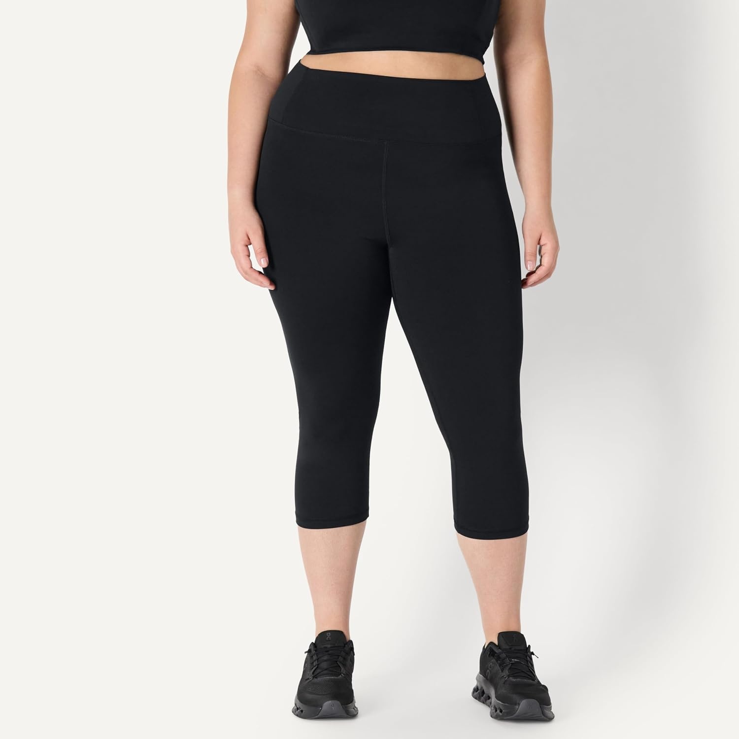 image:imageAmazon Essentials Womens Active FormFlex Buttery Soft High Waist Capri Yoga Workout LeggingsBlack