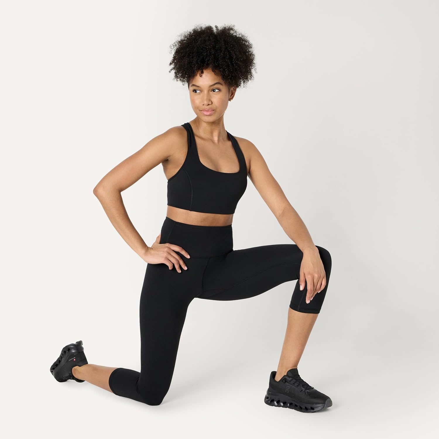 image:imageAmazon Essentials Womens Active FormFlex Buttery Soft High Waist Capri Yoga Workout LeggingsBlack