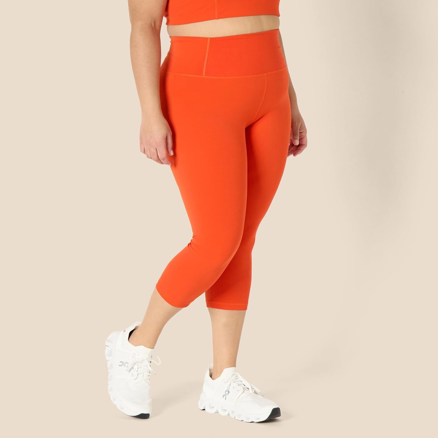 image:imageAmazon Essentials Womens Active FormFlex Buttery Soft High Waist Capri Yoga Workout LeggingsBright Red