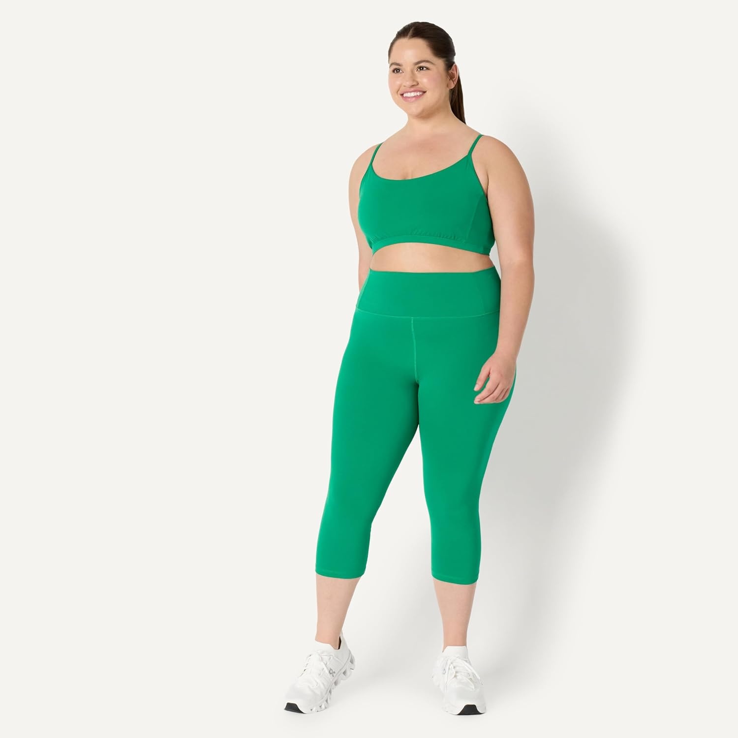 image:imageAmazon Essentials Womens Active FormFlex Buttery Soft High Waist Capri Yoga Workout LeggingsEmerald Green