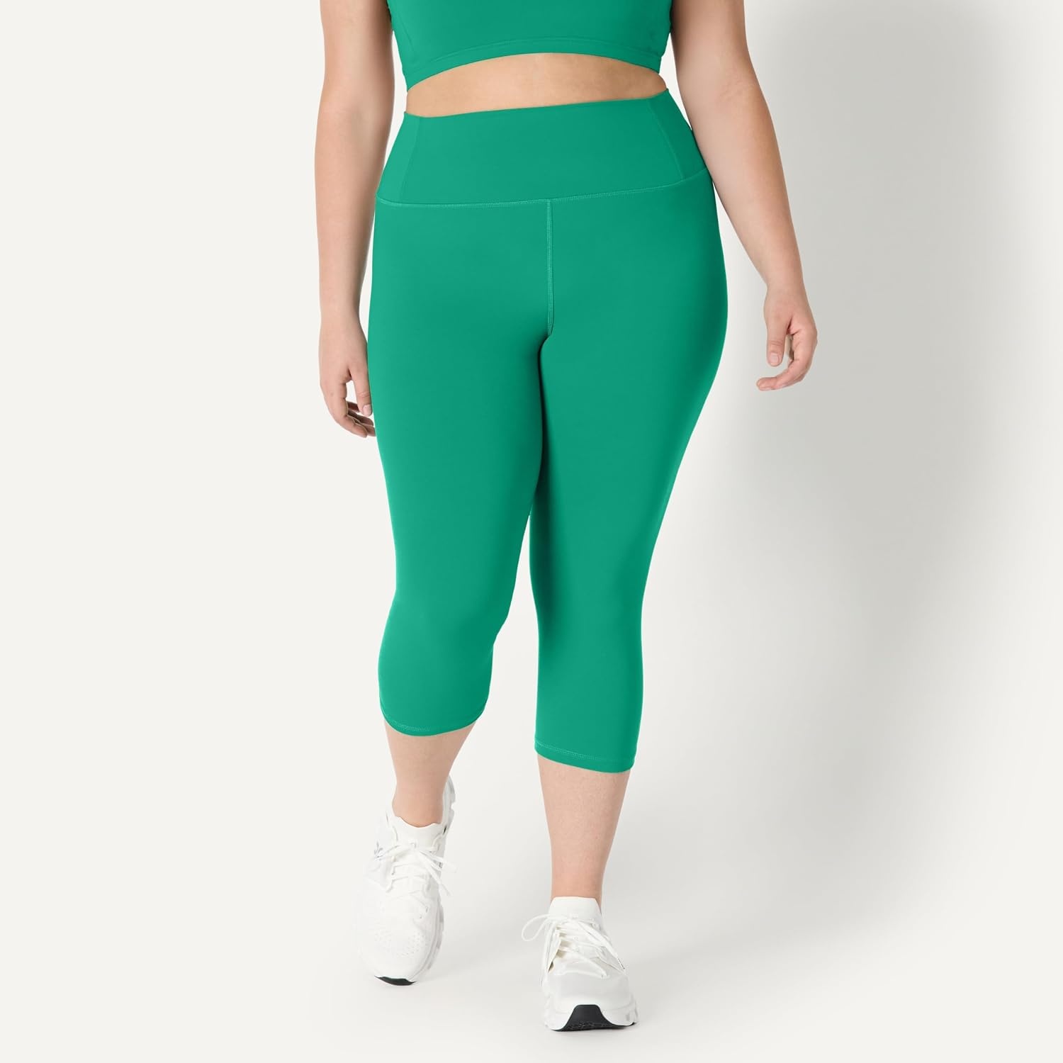 image:imageAmazon Essentials Womens Active FormFlex Buttery Soft High Waist Capri Yoga Workout LeggingsEmerald Green