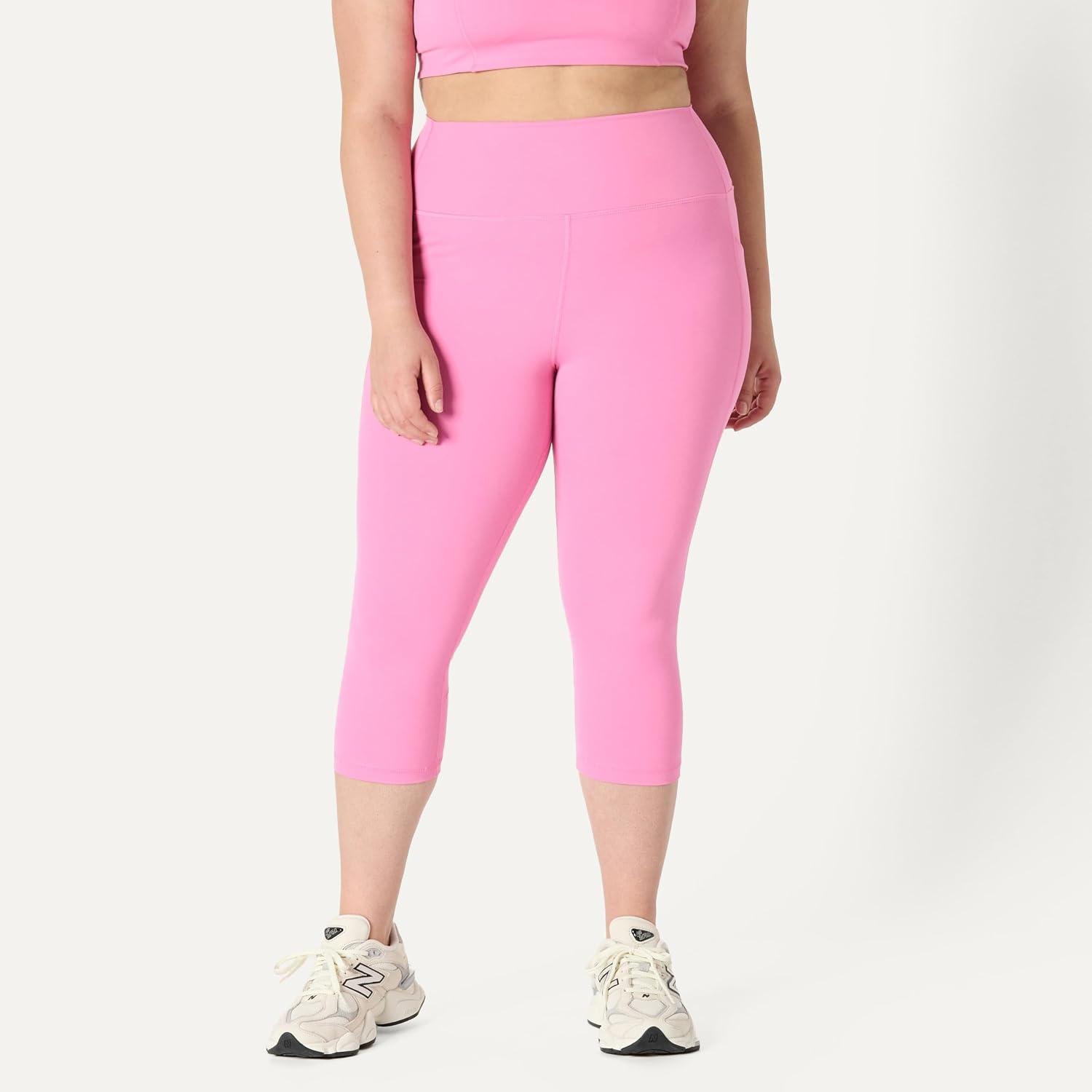 image:imageAmazon Essentials Womens Active FormFlex Buttery Soft High Waist Capri Yoga Workout LeggingsPink