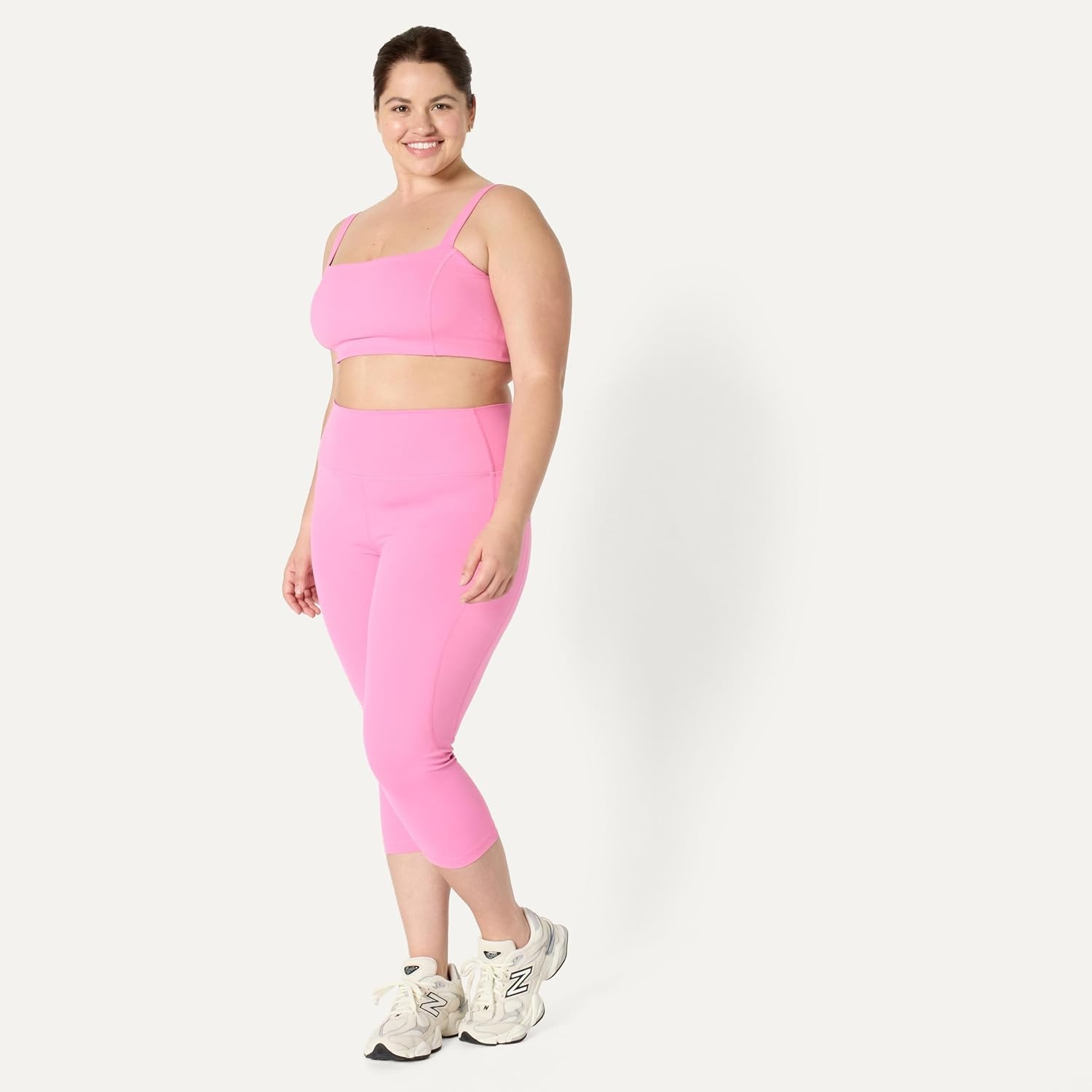 image:imageAmazon Essentials Womens Active FormFlex Buttery Soft High Waist Capri Yoga Workout LeggingsPink