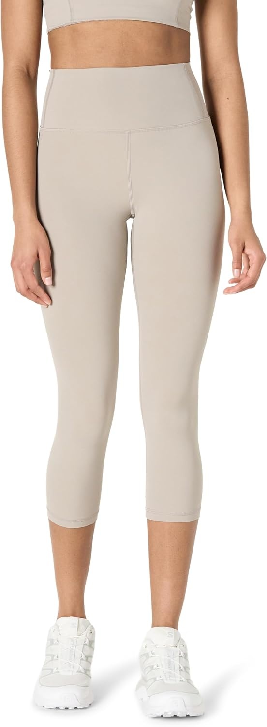 image:imageAmazon Essentials Womens Active FormFlex Buttery Soft High Waist Capri Yoga Workout LeggingsTaupe