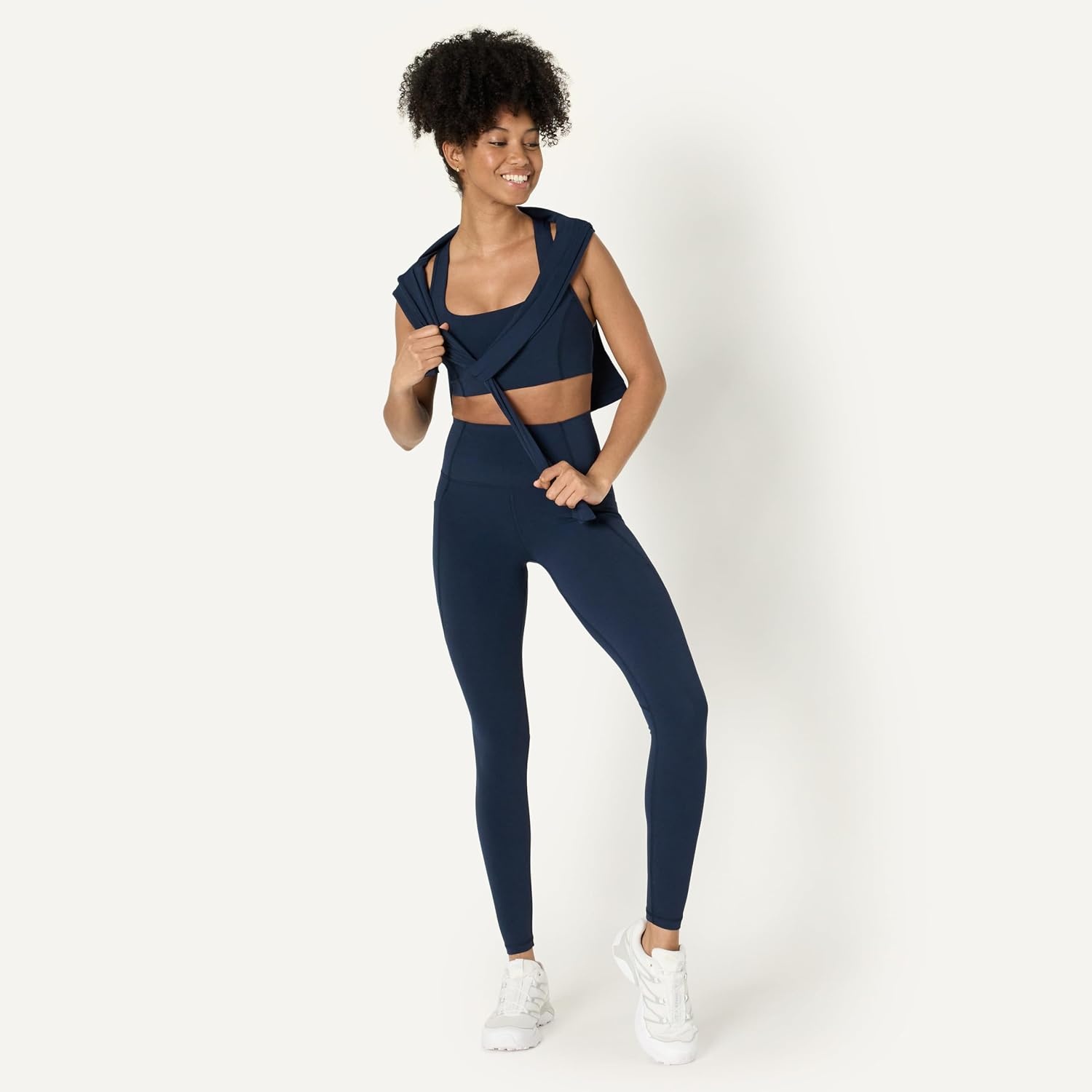 image:imageAmazon Essentials Womens Active FormFlex Buttery Soft High Waist Yoga Workout LeggingsNavy