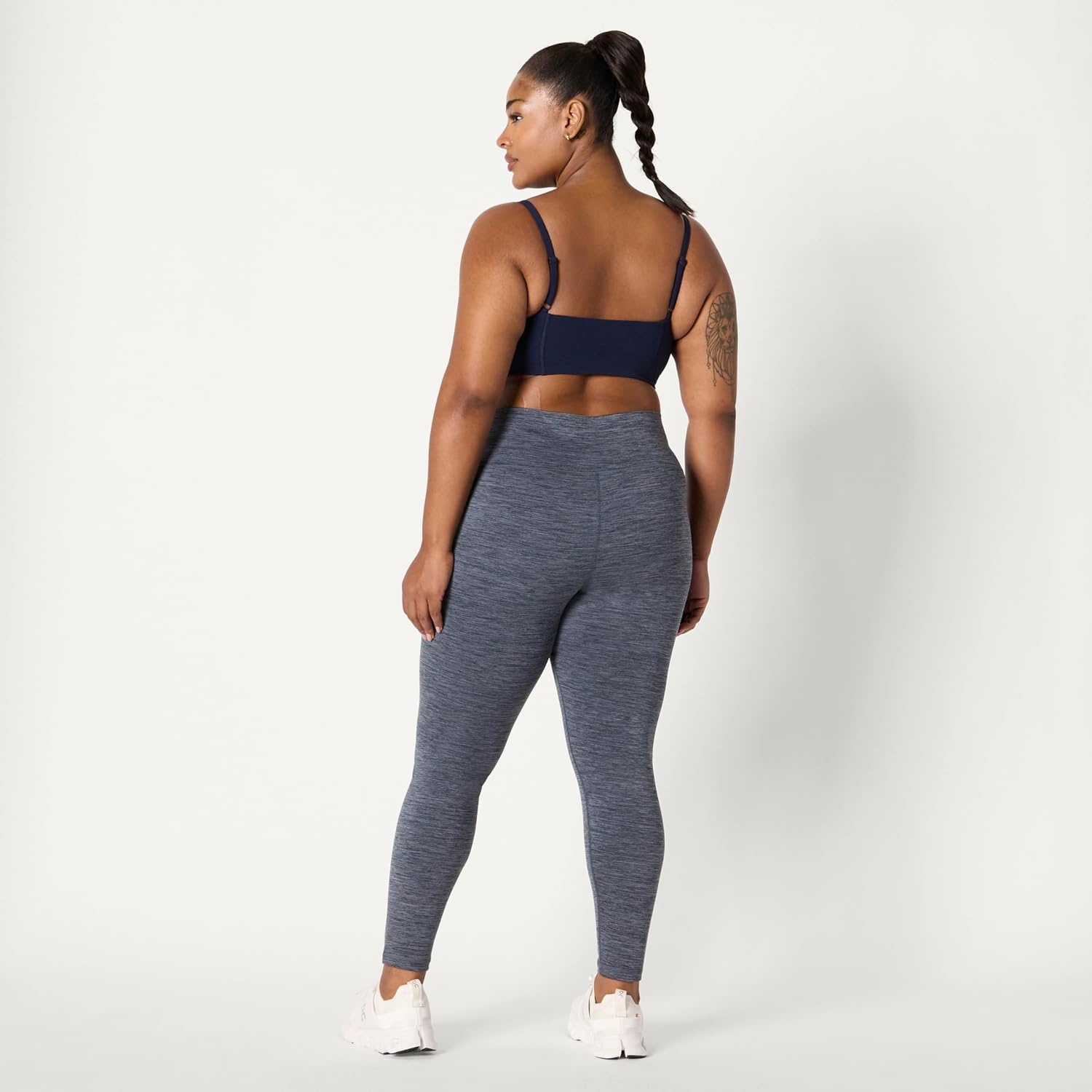 image:imageAmazon Essentials Womens Active FormFlex Buttery Soft High Waist Yoga Workout LeggingsSpace Dye Slate