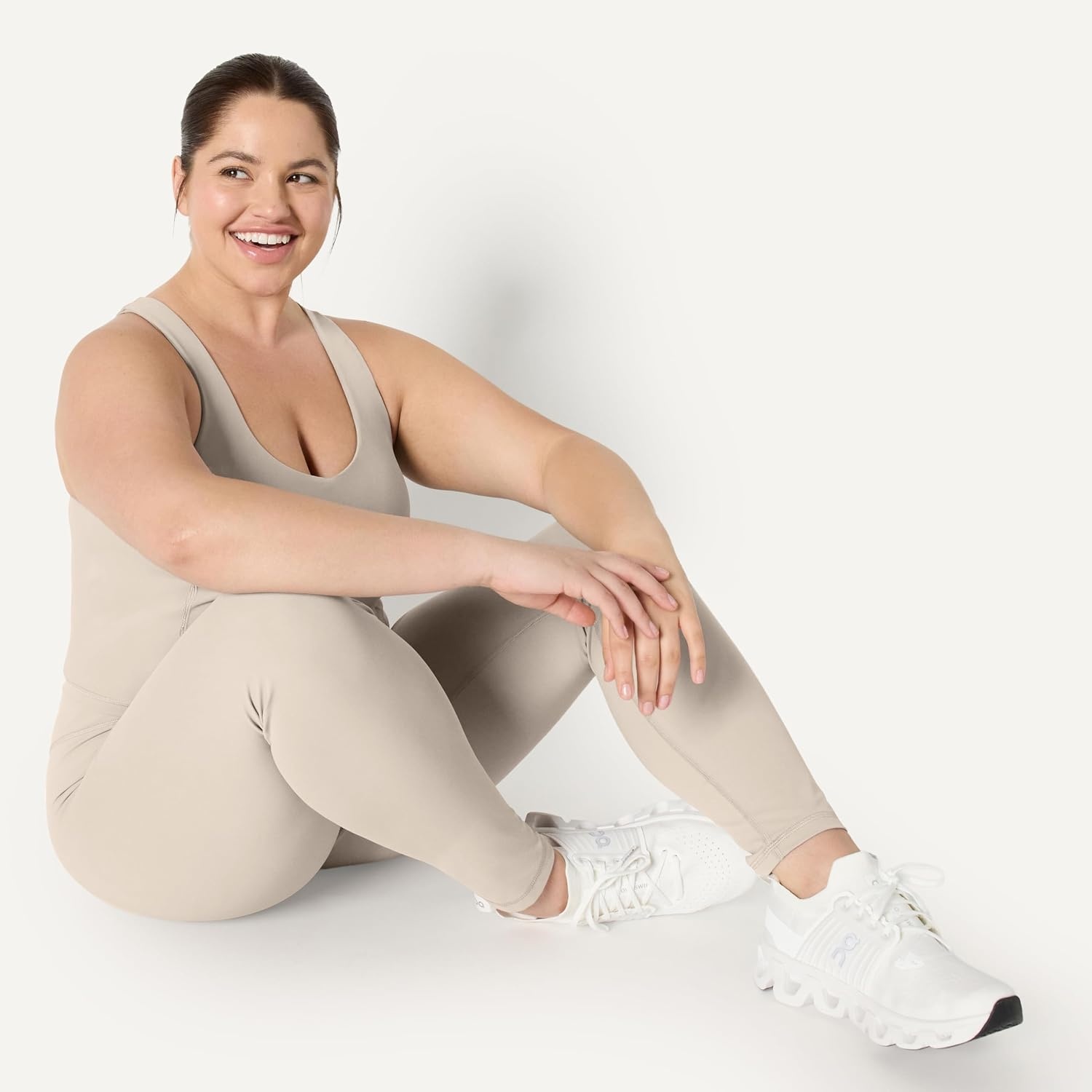image:imageAmazon Essentials Womens Active FormFlex Buttery Soft High Waist Yoga Workout LeggingsTaupe