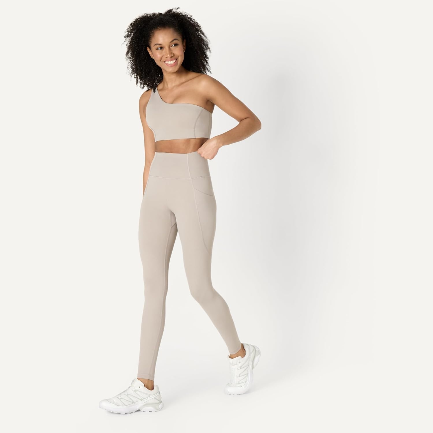 image:imageAmazon Essentials Womens Active FormFlex Buttery Soft High Waist Yoga Workout LeggingsTaupe