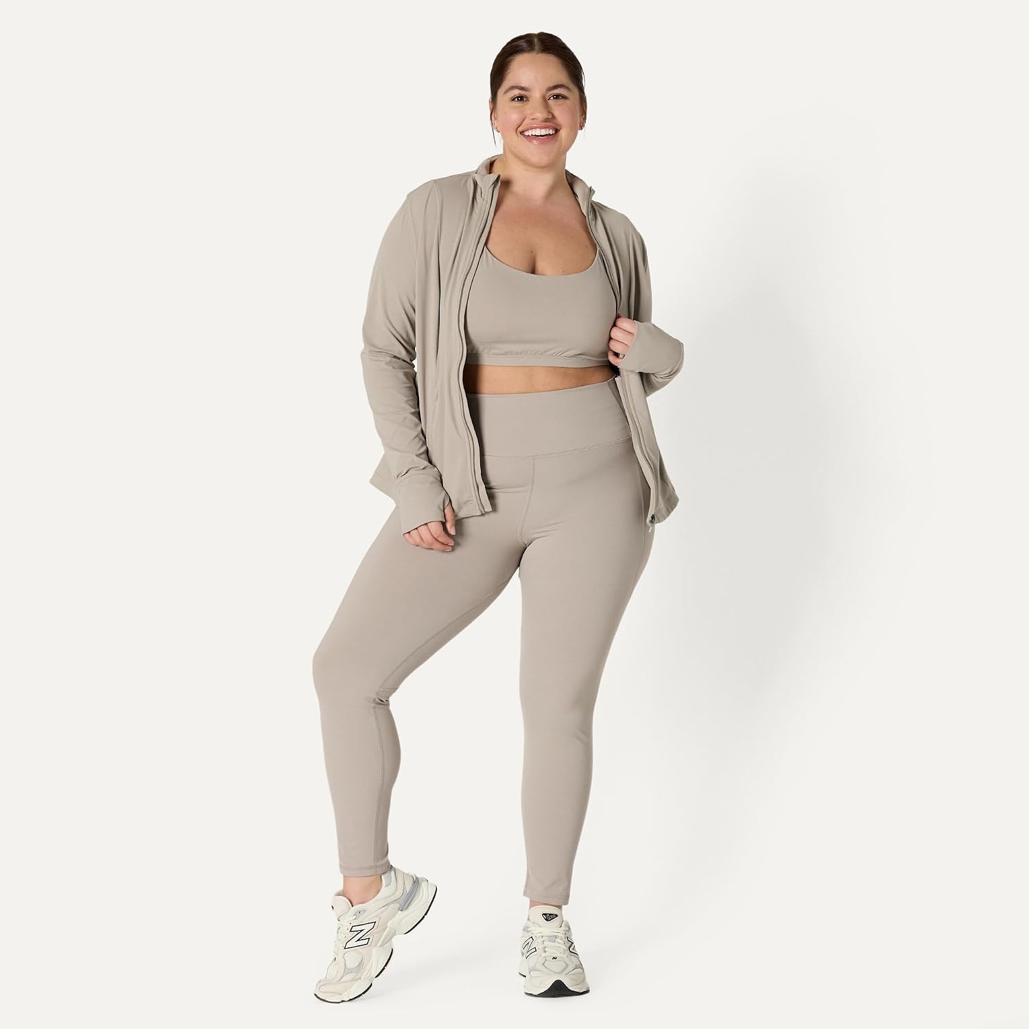 image:imageAmazon Essentials Womens Active FormFlex Buttery Soft High Waist Yoga Workout LeggingsTaupe