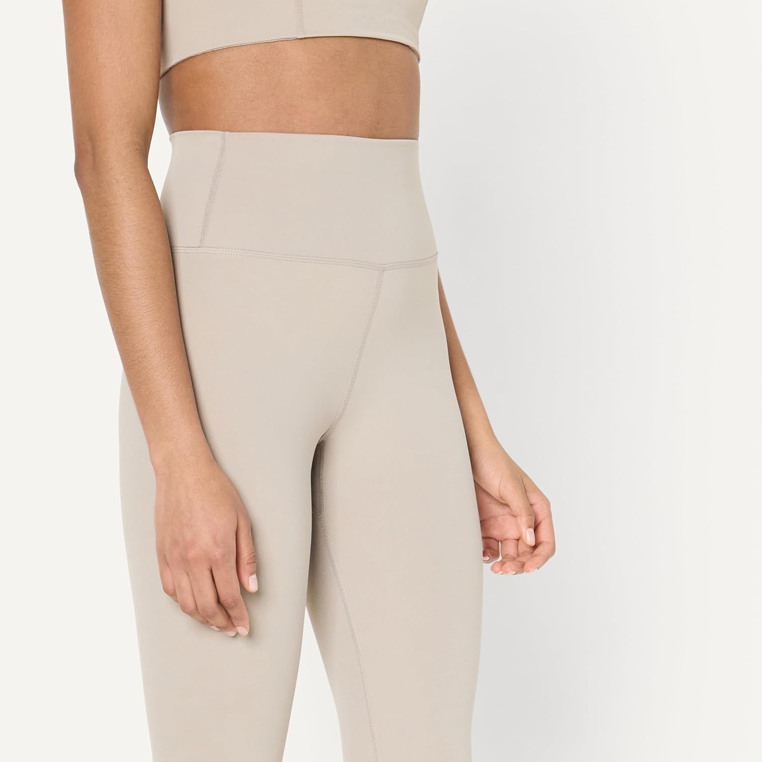 image:imageAmazon Essentials Womens Active FormFlex Buttery Soft High Waist Yoga Workout LeggingsTaupe
