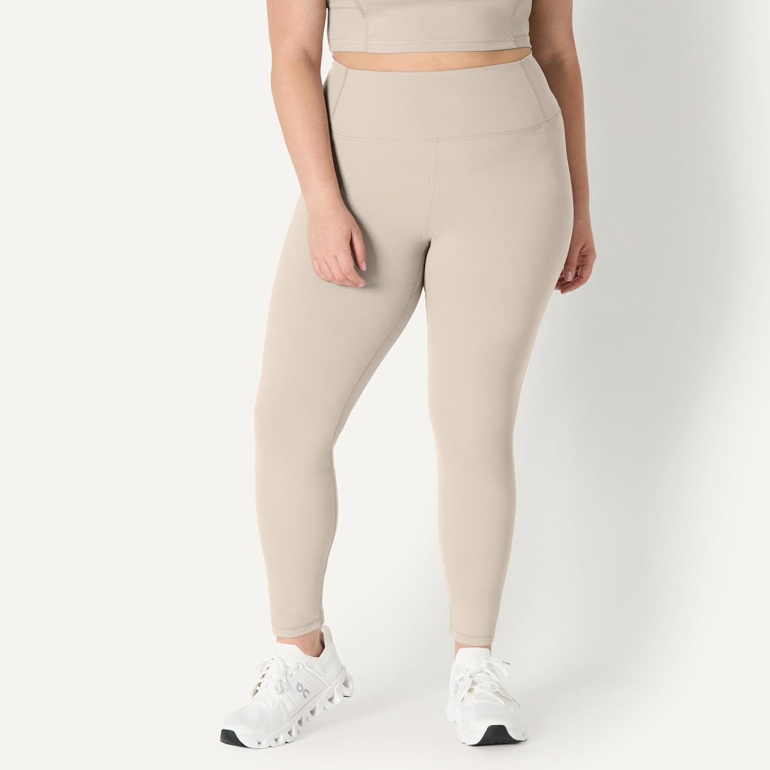 image:imageAmazon Essentials Womens Active FormFlex Buttery Soft High Waist Yoga Workout LeggingsTaupe
