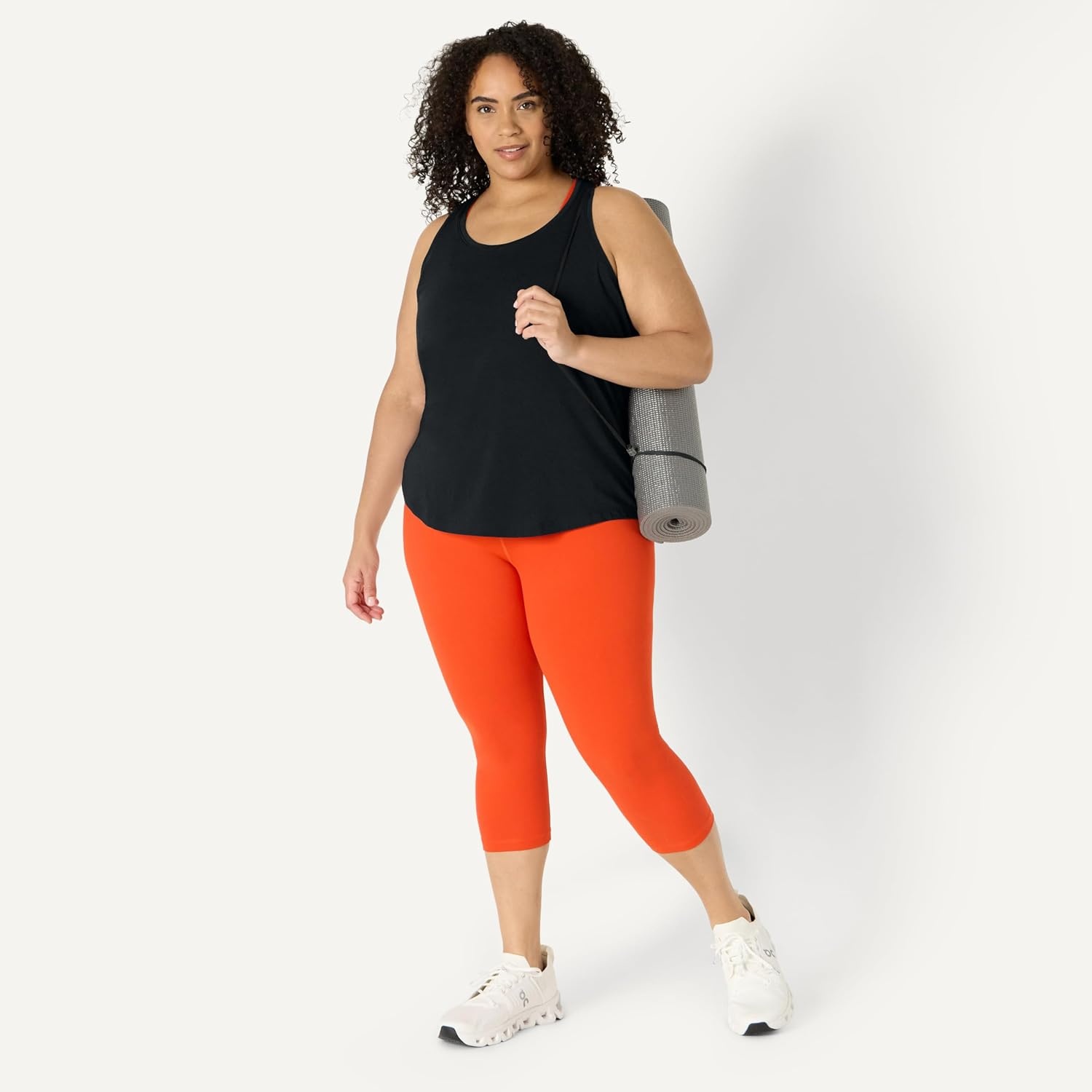 image:imageAmazon Essentials Womens Active Soft Cotton Modal Jersey Knit Scoop Neck Racerback Relaxed Fit Lightweight Yoga Tank TopBlack
