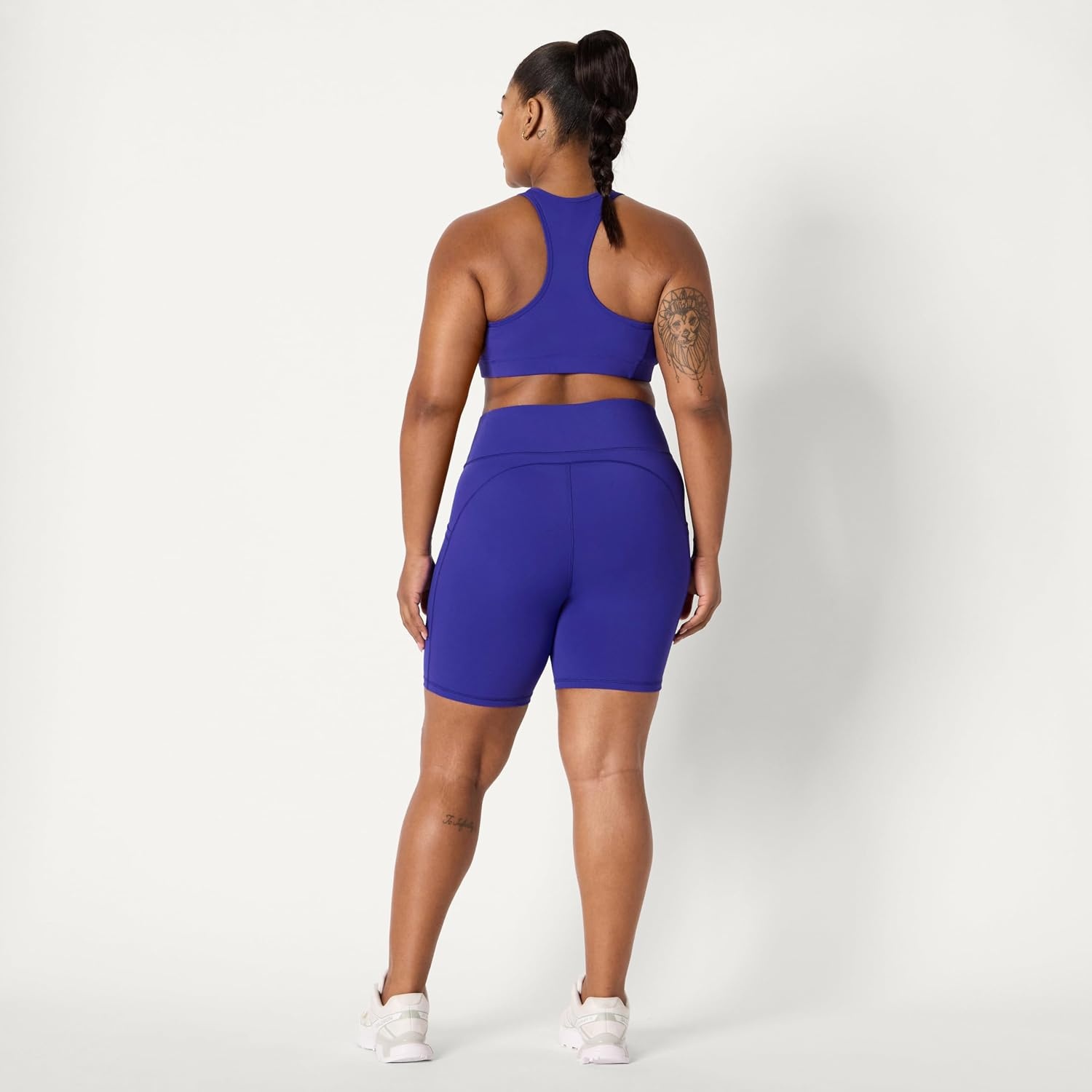 image:imageAmazon Essentials Womens Active Total Train High Waist 7 Gym Workout Biker Shorts with PocketsRoyal Blue