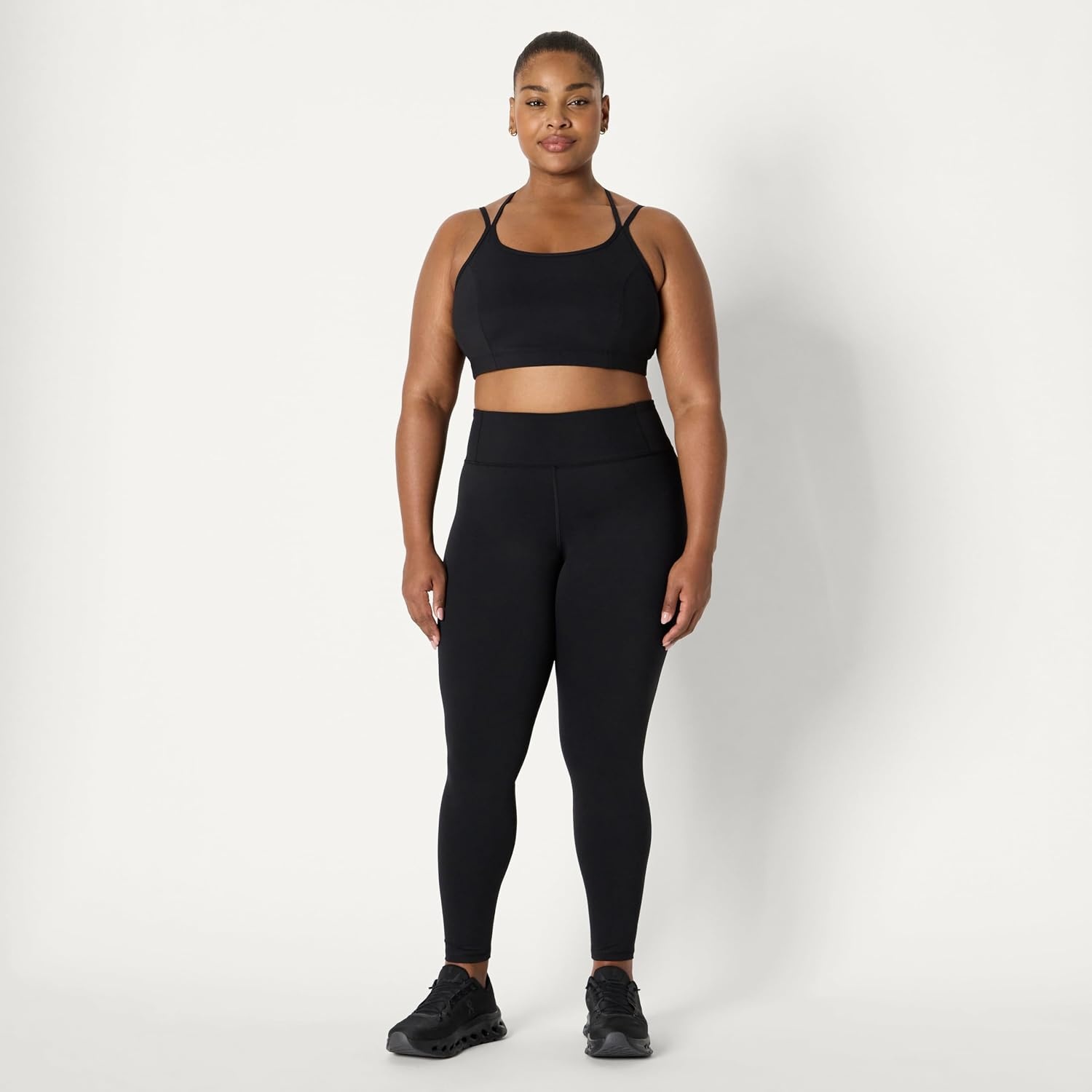 image:imageAmazon Essentials Womens Active Total Train Medium Support Sports Bra with Strappy BackBlack