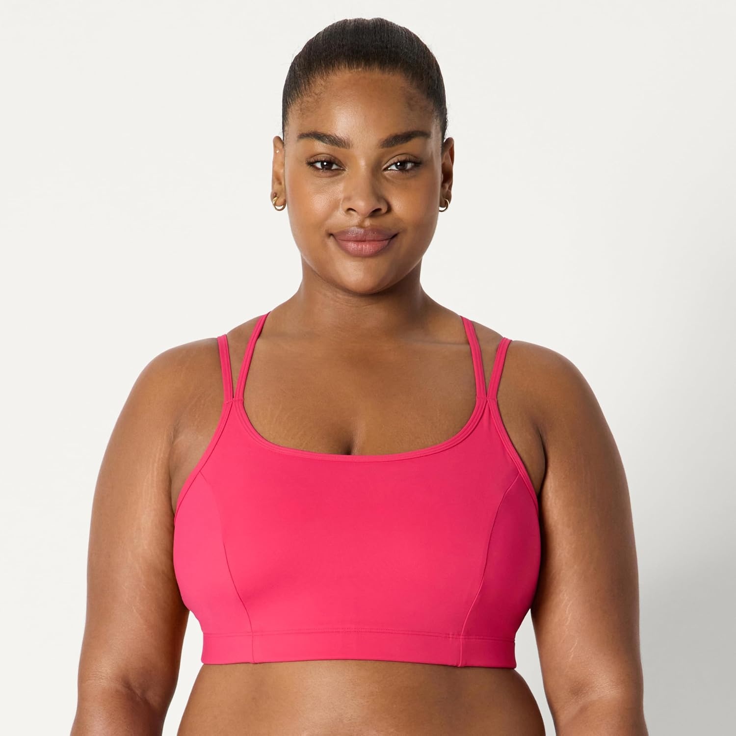 image:imageAmazon Essentials Womens Active Total Train Medium Support Sports Bra with Strappy BackHot Pink