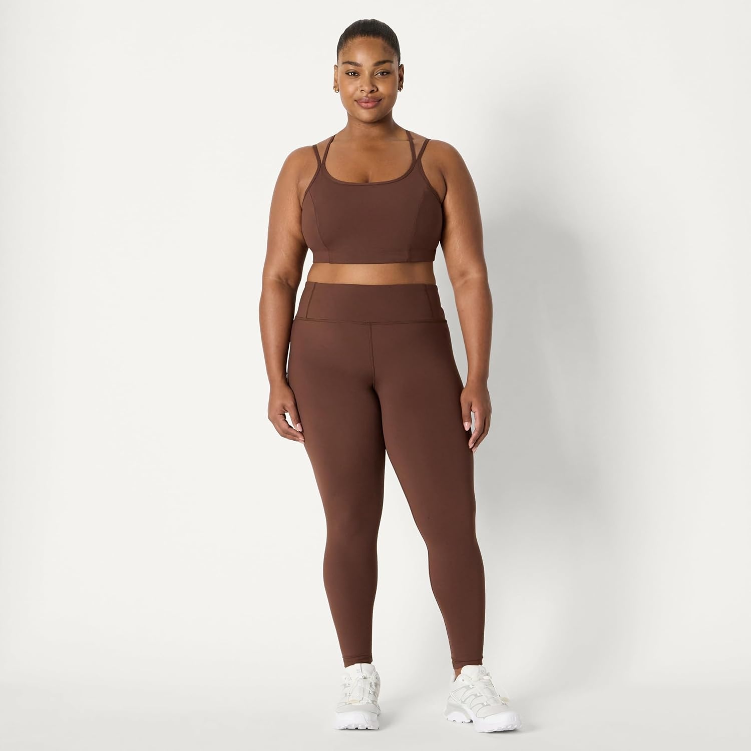 image:imageAmazon Essentials Womens Active Total Train Medium Support Sports Bra with Strappy BackRich Hazel