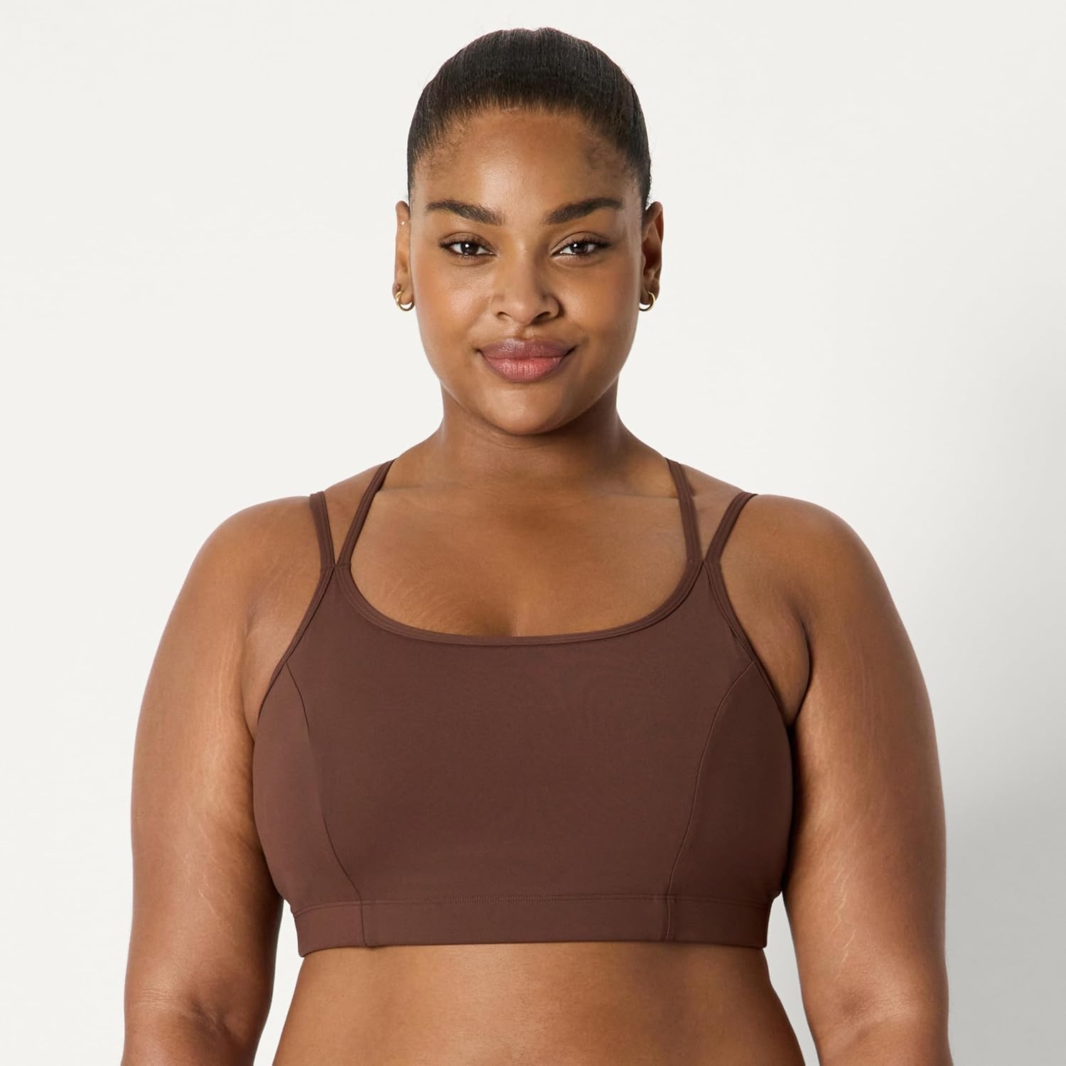 image:imageAmazon Essentials Womens Active Total Train Medium Support Sports Bra with Strappy BackRich Hazel