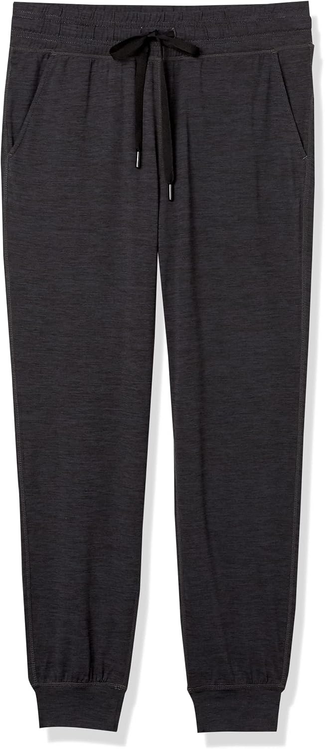 image:imageAmazon Essentials Womens Brushed Tech Stretch Jogger Pant Discontinued ColorsBlack Space Dye