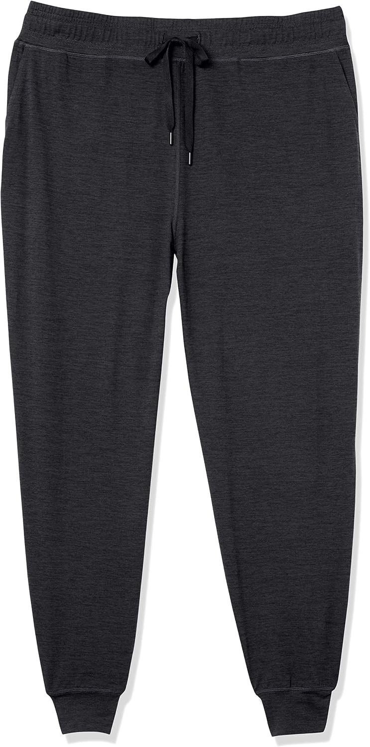 image:imageAmazon Essentials Womens Brushed Tech Stretch Jogger Pant Discontinued ColorsBlack Space Dye