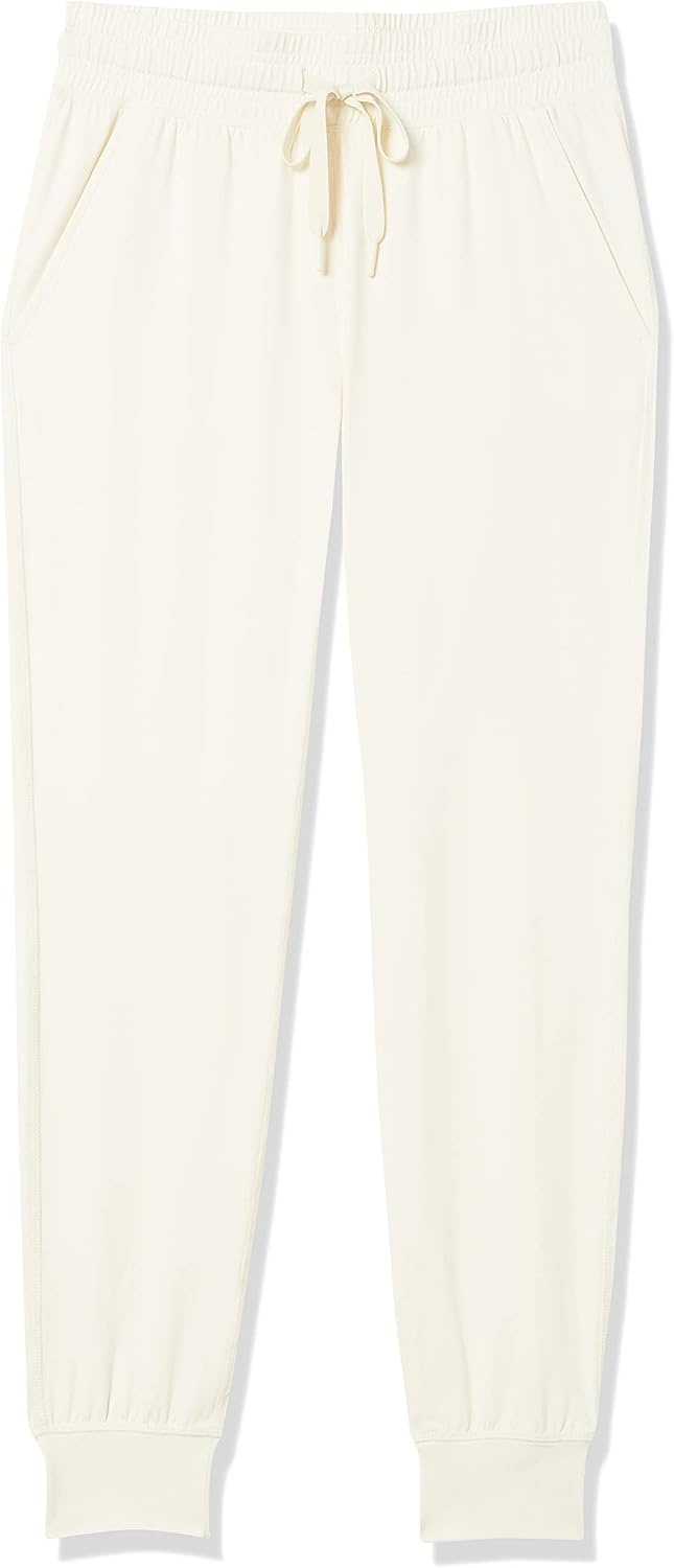image:imageAmazon Essentials Womens Brushed Tech Stretch Jogger Pant Discontinued ColorsOffwhite