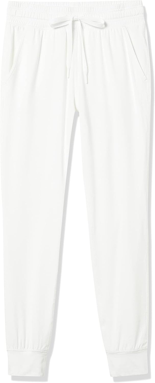 image:imageAmazon Essentials Womens Brushed Tech Stretch Jogger Pant Discontinued ColorsWhite