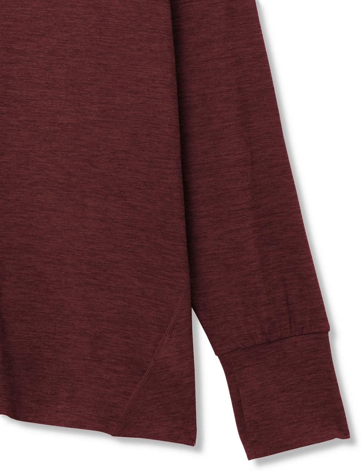 image:imageAmazon Essentials Womens Brushed Tech Stretch LongSleeve Crewneck Shirt Available in Plus SizeBurgundy Space Dye