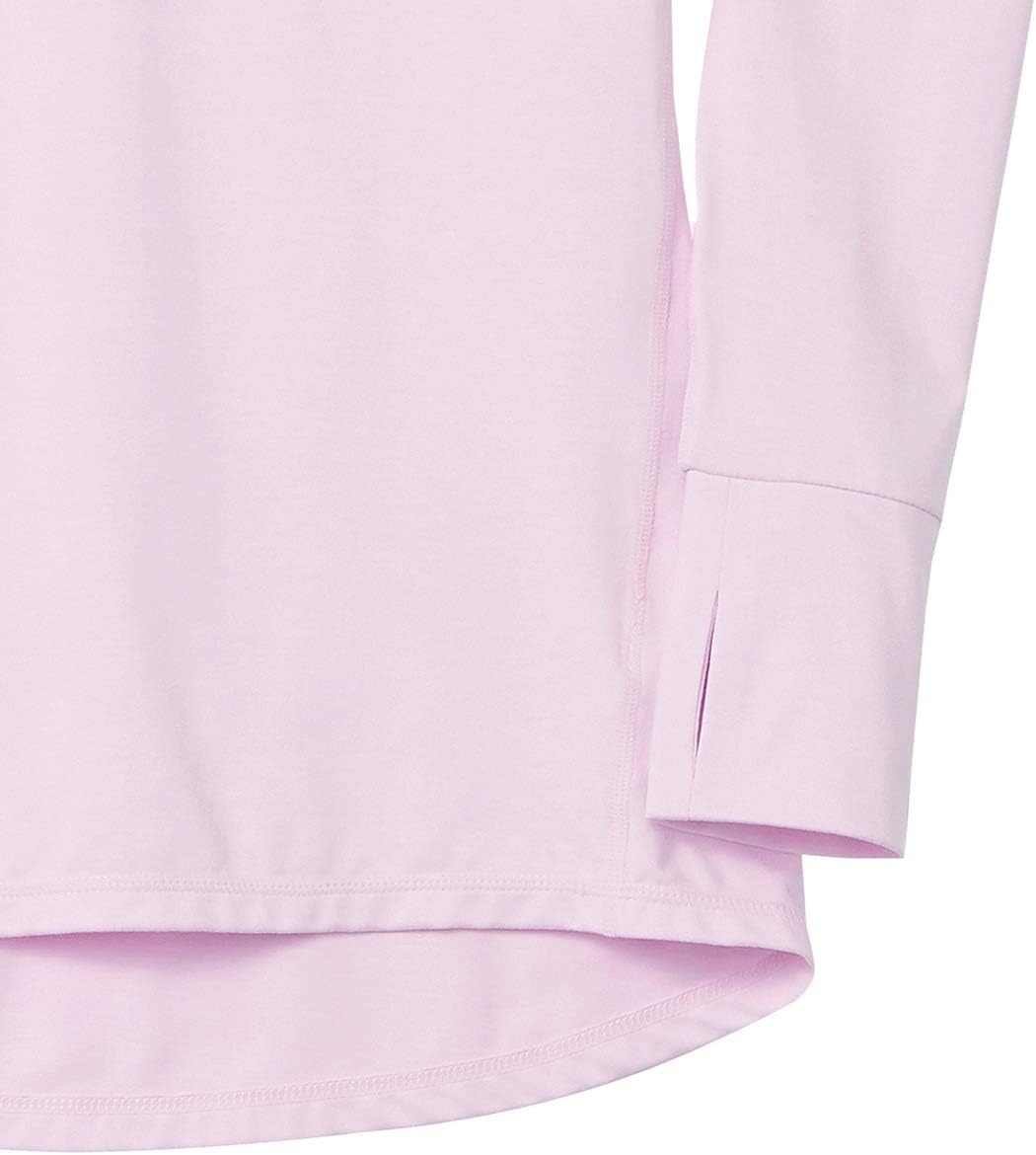 image:imageAmazon Essentials Womens Brushed Tech Stretch LongSleeve Crewneck Shirt Available in Plus SizePale Pink