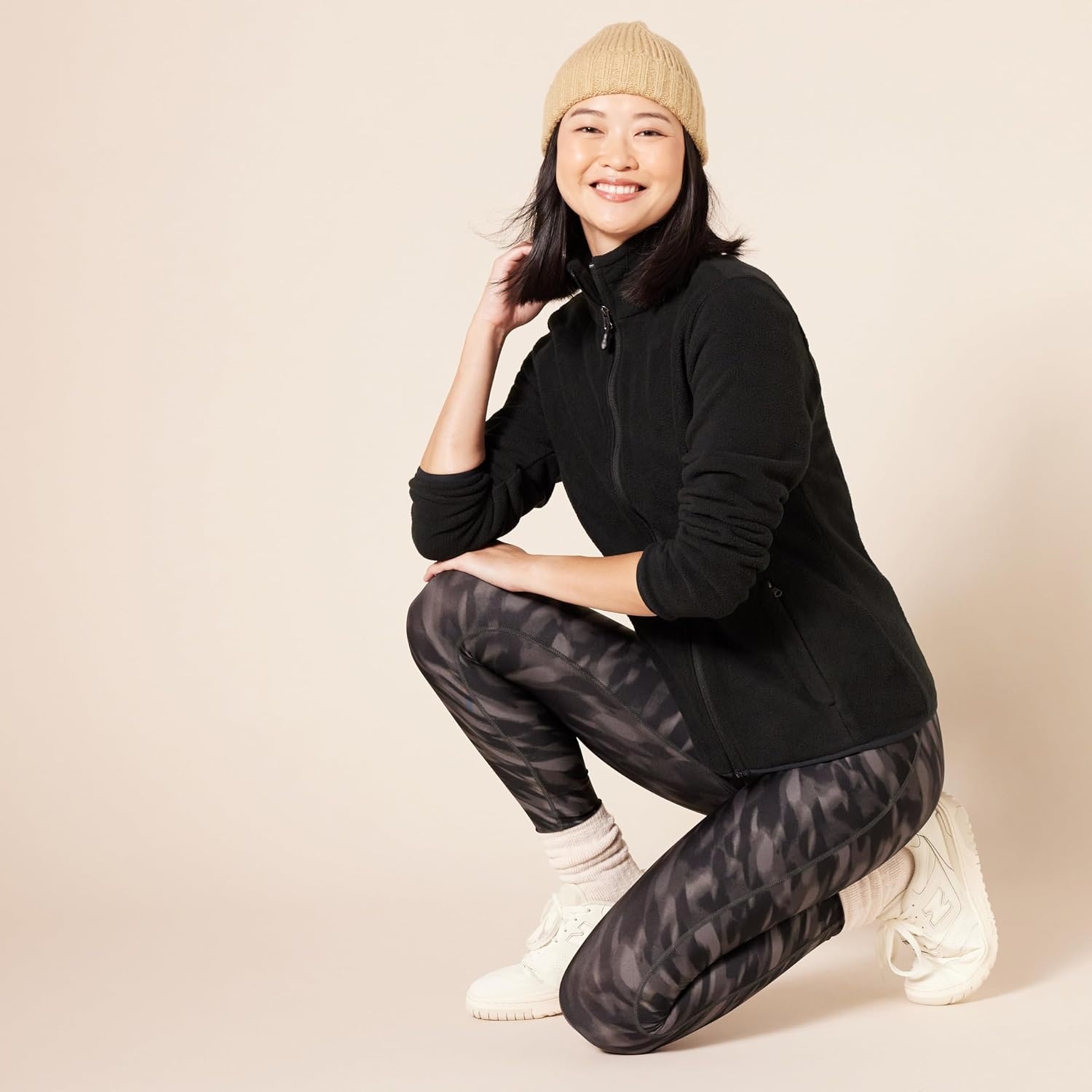 image:imageAmazon Essentials Womens ClassicFit FullZip Polar Soft Fleece Jacket Outerwear Coat with Cuffs Available in Plus SizeBlack