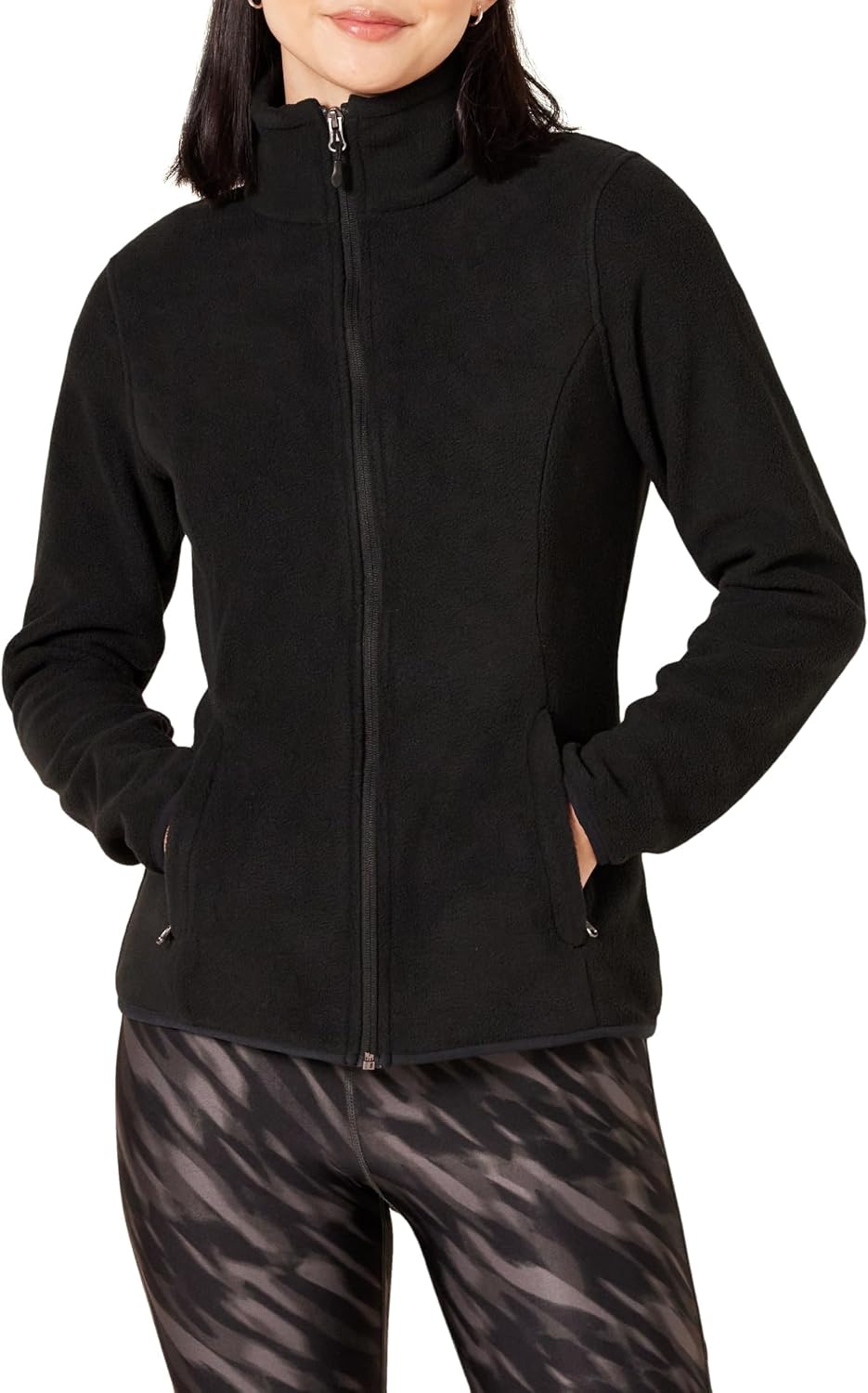 image:imageAmazon Essentials Womens ClassicFit FullZip Polar Soft Fleece Jacket Outerwear Coat with Cuffs Available in Plus SizeBlack
