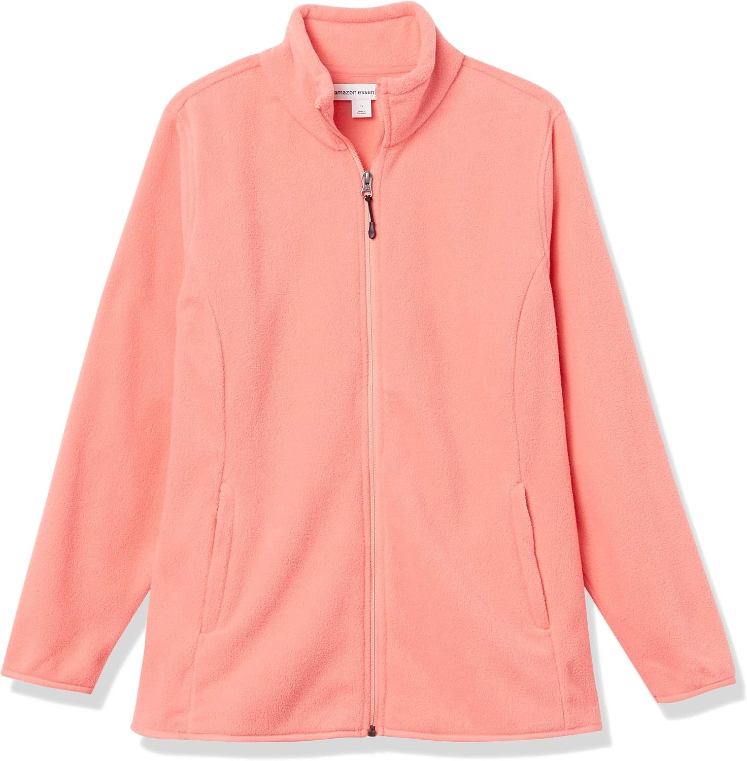 image:imageAmazon Essentials Womens ClassicFit FullZip Polar Soft Fleece Jacket Outerwear Coat with Cuffs Available in Plus SizeBright Coral