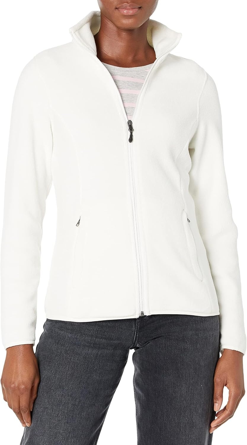 image:imageAmazon Essentials Womens ClassicFit FullZip Polar Soft Fleece Jacket Outerwear Coat with Cuffs Available in Plus SizeIvory