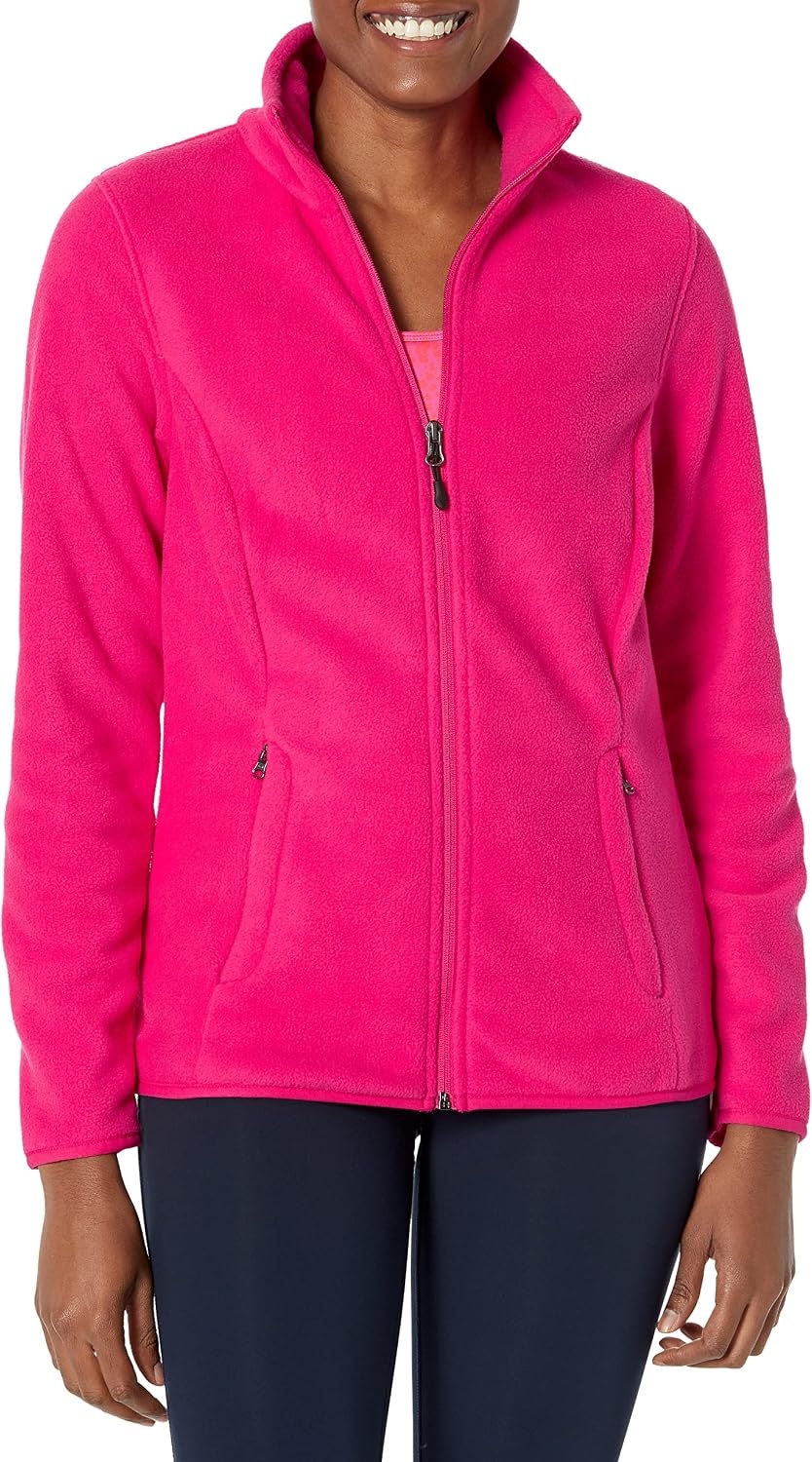 image:imageAmazon Essentials Womens ClassicFit FullZip Polar Soft Fleece Jacket Outerwear Coat with Cuffs Available in Plus SizePink