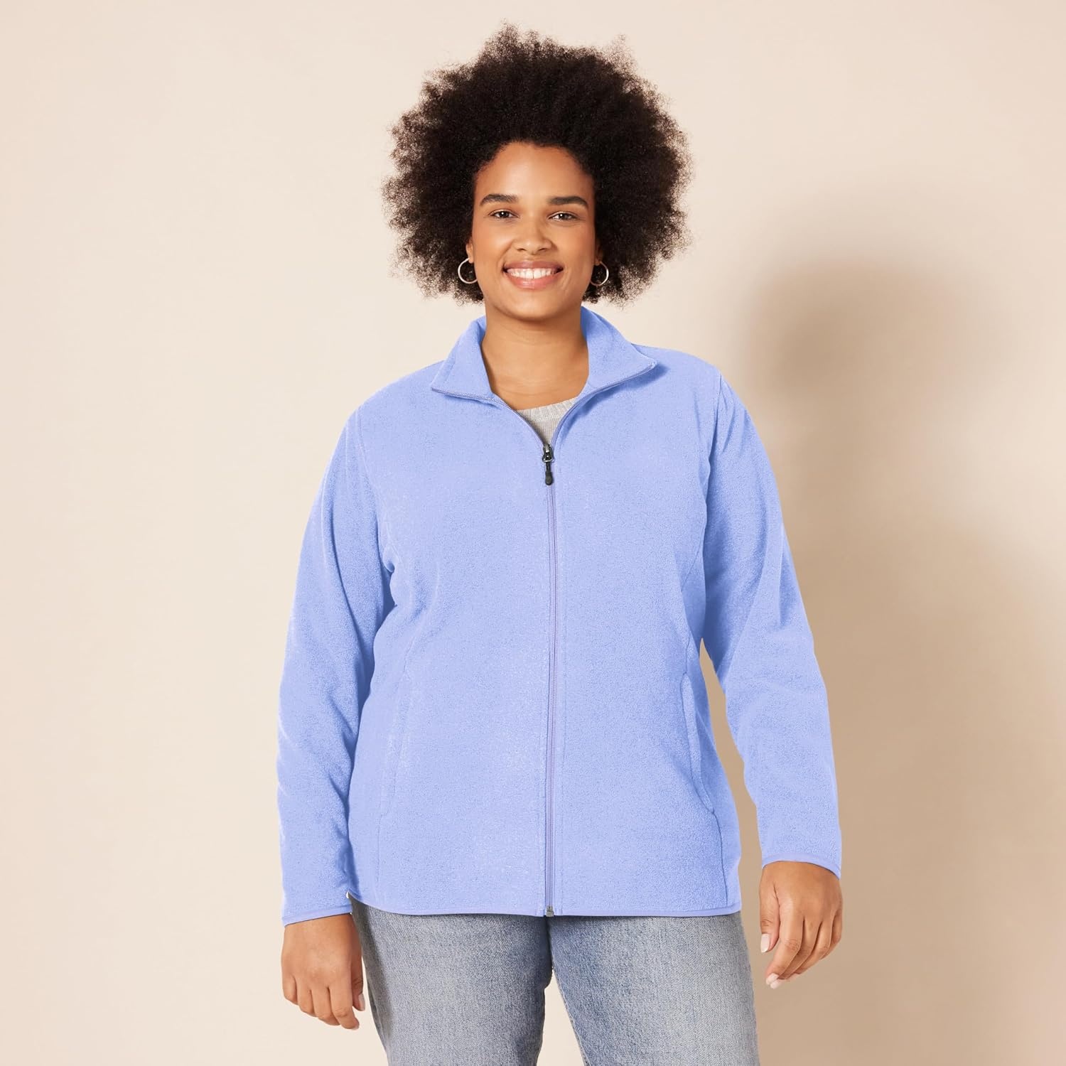 image:imageAmazon Essentials Womens ClassicFit FullZip Polar Soft Fleece Jacket Outerwear Coat with Cuffs Available in Plus SizeSoft Violet
